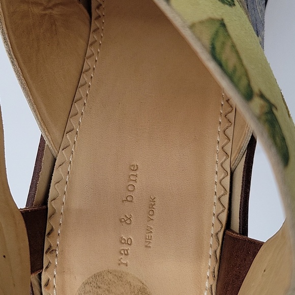 Rag and Bone, women's platform sandals sz 8 women's leather floral - Picture 6 of 6